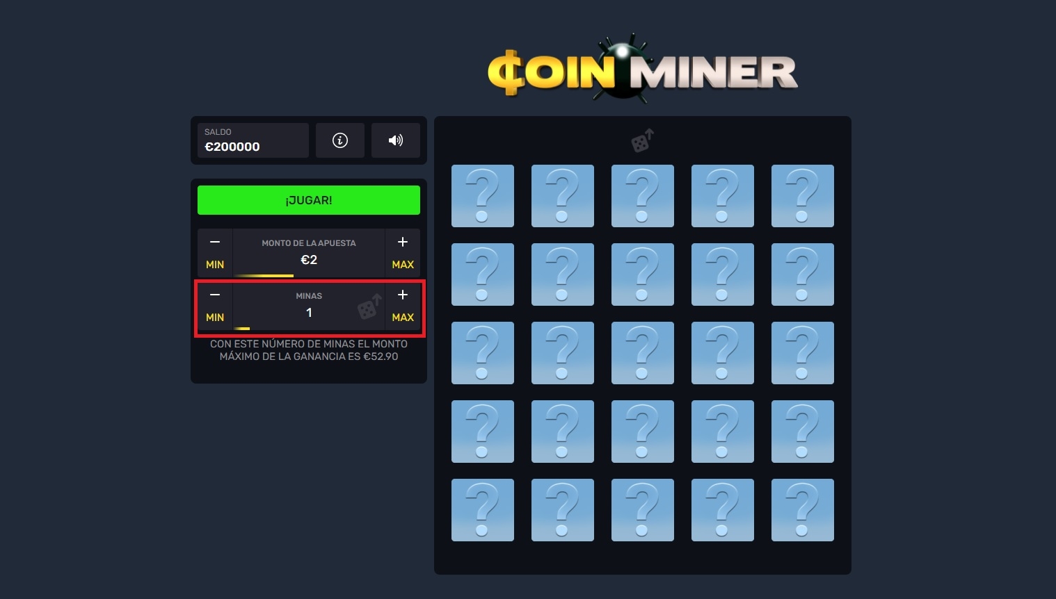 presentación del juego de Coin Miner
