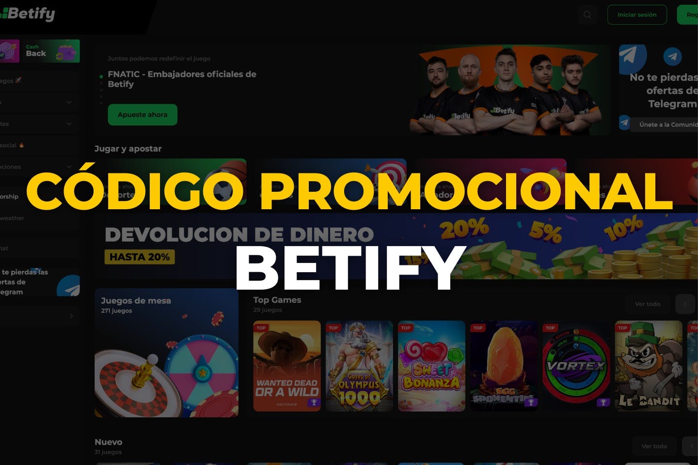  Código promocional Betify