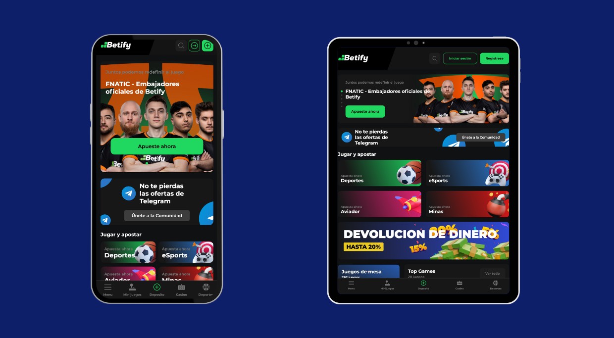 Jugar en el casino móvil Betify
