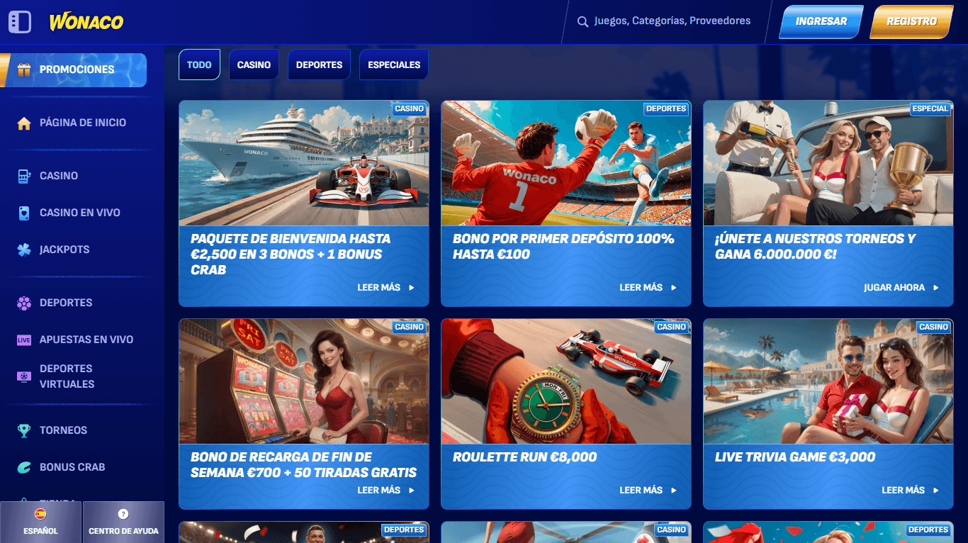 Wonaco Casino promociones