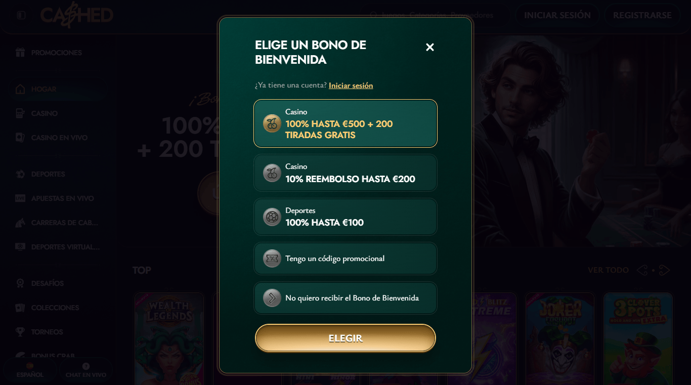 Cashed Casino Resgistrate