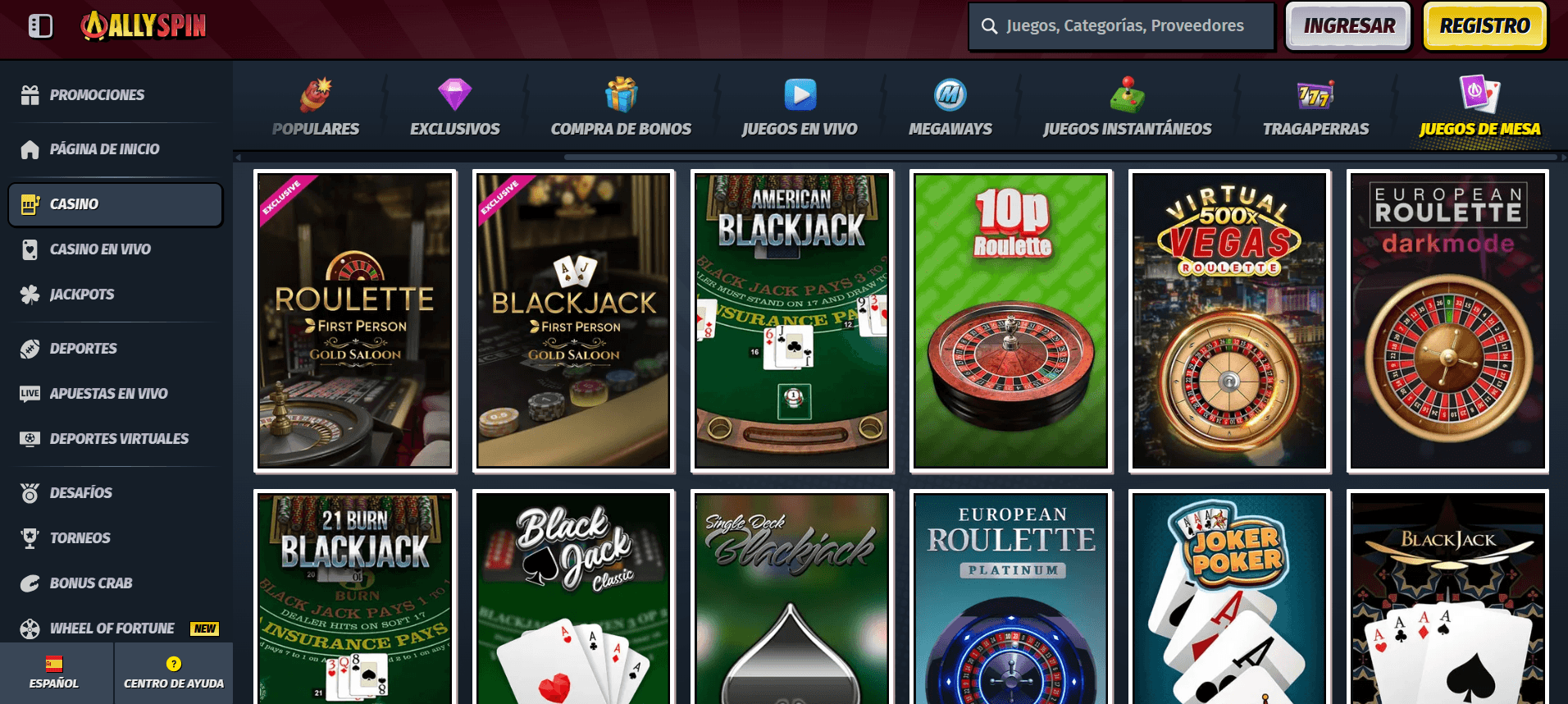 Allyspin casino juegos de mesa