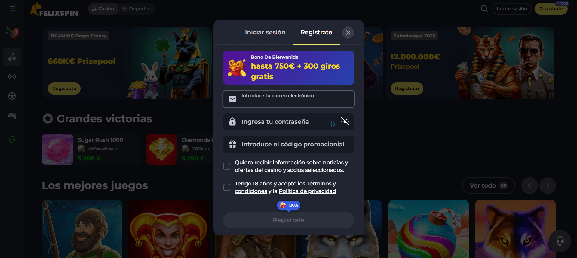 Registrate Felixspin Casino