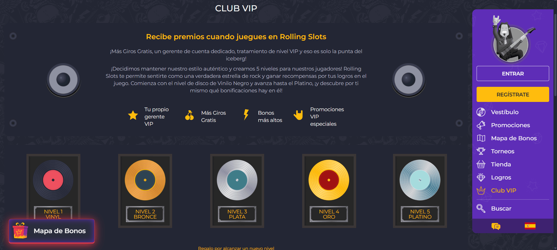 Club VIP Rollingslots casino
