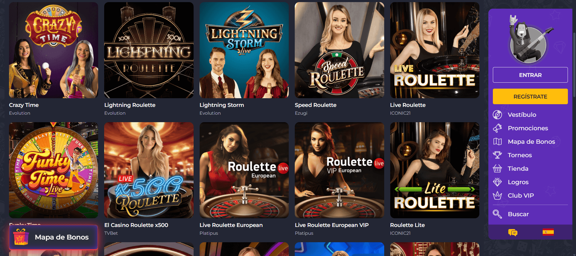 Casino en vivo Rollingslots